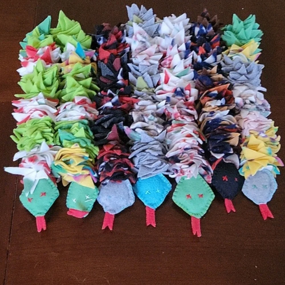Large Hand crafted Snuffle Sniffer Snake enrichment toy for cats